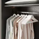 Wooden Hanger, 44.5x23x1.2cm, White and Silver, Set of 20 image 2