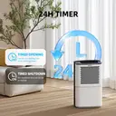 ELECCI 12L/D Dehumidifiers with Drain Hose, 3.8L Water Tank, Auto Defrost, 24H timer, Continuous Drainage, R290, Ideal for 25m² Rooms. image 2