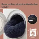 SONGMICS Comfortable Pet Bed, Donut Dog & Cat Bed, Removable & Washable Inner Pad, Machine Washable, Plush Material, 80 cm, Dark Grey, Diameter 80 cm, Height 20 cm image 4