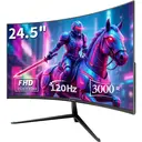 CRUA 24 Inch Immersive 3000R Curved Gaming Monitor | Full HD 1080P 120Hz 99% sRGB – Eye-Care Blue Light Filter, Three-Side Narrow Bezel, HDMI/VGA for Home Office/Dorm/Console Gaming (Black) image 7