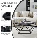 CLIPOP Wooden Coffee Table for Living Room, Centre Table with Metal Frame for Home Office Furniture Modern Black image 6