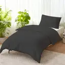 LeBonsoir Dark Gray Duvet Cover Set，135x200cm/50x75cmx1 Soft Double Brushed Bedding Set， with Zip， 2 Pieces， Includes 1 Duvet Cover & 1 Pillowcase， NO Comforter image 2