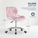 CLIPOP Pink Office Desk Chair Adjustable Height Computer Swivel Chair with Chrome Base and 360° Castors, PU Leather Computer Desk for Home Office Study Room 0098 pink 48*36*80 cm image 2