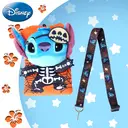 1pc Disney Stitch Halloween Plush Lanyard Card Holder Officially Licensed Spooky Skeleton Spider Web Themed Movies Anime Peripheral Soft Plush ID Case Gift for Phone image 3