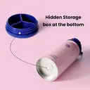 BOTTLE BOTTLE 16oz Insulated Water Bottle Stainless Steel Sport Water Bottle with Straw Dual-use Lid Design for Gym with Pill Box Pink image 1