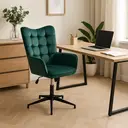 URBAN MEUBLE Green Velvet Office Chair with Adjustable Height image 2