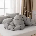 MENDALE Parure de lit avec housse de couette 155 x 220 cm et 2 taies d'oreiller 80 x 80 cm - Gris/Blanc image 3