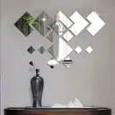 WhereHike Lot de 16 stickers miroir losanges emboîtables en PVC argent - 1,7-9,5 cm image 1