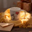 Alphynix 1pc Valentine's Day Gift Mug, 11oz Ceramic Cup with Girl Holding Red Heart Balloon, Romantic Gift for Her, Girlfriend, Wife, Anniversary image 6