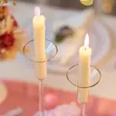 Ensemble de 3 Bobeches en Verre pour Bougeoirs – Protège-Gouttes et Anneaux de Bougies pour Cierges, Capteurs de Gouttes pour Bougie Décorative – Mariage, Fête, Église, Maison (Rond, Bord Doré) image 6