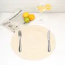 Lot de 6 sets de table ronds en polyester et coton tissé effet pailleté, diamètre de 38 cm - Beige / or image 3