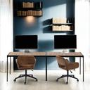 Urban Meuble DINING TABLE Wood Finish 120x75 with Metal Frame image 3