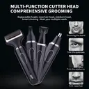 DSP Men's Professional 4-in-1 Electric Shaver and Trimmer, rechargeable and waterproof, with nose and beard trimmer, body groomer, and facial brush, USB fast charging, portable travel design. image 2