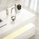 HOMCOM LED Coffee Table with Storage, Modern High Gloss Living Room Table with 2 Drawers, Open Shelf and Remote Control, White image 8