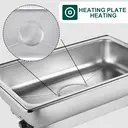 Huacan Réchaud Buffet Isotherme en Acier Inoxydable, Bassine de Service Chauffante Électrique, 1 pièce image 1