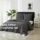Meeallhome  Comforter Set  Tufted Comforter Set 200*200cm/50*75cm*2   Dark Gray image 0