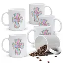 Alphynix Mug 1 pièce 11 oz (340 ml) "Il est Résuré", coffret de Pâques, motif croix et nœud rose, mug biblique, Évangile de Saint-Matthieu 28:6, mug en céramique éducatif, offre spéciale Nouvel An, meilleurs cadeaux image 0
