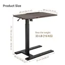 SIHOO D01 Overbed Table - Height & Tilt Adjustable, Laptop Standing Desk with Wheels for Hospital & Home Use, Dark Walnut image 5