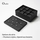 Oirlv Plateau Présentoir à Bijoux en Cuir PU Luxe Empilable – Inserts Organisateur pour Tiroir Homme Femme, Rangement et Présentation de Bijoux (Bagues, Clous, Colliers) – Taille 35×24×3cm image 3