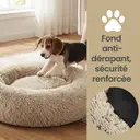 SONGMICS Lit donut moelleux et apaisant pour chien, avec housse amovible et lavable, kaki, 70 x 20 cm image 6