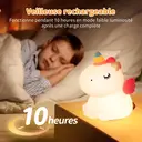 VIVREAL Lampe de nuit licorne pour enfants, adorable, en silicone, LED dimmable, rechargeable, lampe tactile pour chevet, décoration chambre, vendre pour le Nouvel An, top cadeaux image 1