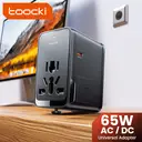 toocki Universal Travel Adapter 65W PD Fast Charger Adapter – International Power Adapter with 1 USB-A & 3 USB-C Ports – Plug Adapter for EU, UK, US, AUS image 1