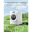 Comfee Lave-linge pose libre, 9 kg, classe énergétique A-10%, soin vapeur, moteur BLDC, certifié Woolmark, panneau tactile, blanc - CFP03EW90W-HR image 1