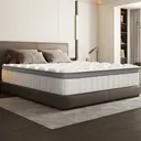 GTIMEX Matelas à ressorts ensachés 7 zones avec drap-housse, 25 cm d'épaisseur, 140 x 190 cm, pour enfants et adultes image 1