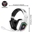 ONIKUMA GT806 White, Wireless Headphones, Stylish Triple-Mode Gaming Headset, RGB Lighting Music Headphones, Over-Ear Headphones, Supports 2.4G/Wireless/Wired Modes (Triple-Mode), Recommended for Gaming, Birthday Gift/Holiday Gift/Anniversary Gift image 6