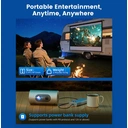 XBJ 1080P Smart Ultra-Light Mini Portable Outdoor Projector | 4K Decoding Supported, Powerbank-Operated (Grid-Power-Free), Hassle-Free Outdoor Use with No Power Limitations, 8000 Lumens, 8W Dolby Digital Audio image 1