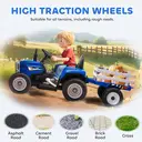 HOMCOM Kids Electric Car, 12V Electric Ride on Tractor and Trailer with Detachable Trailer Remote Control, USB, Horn, Lights, image 3