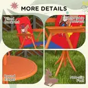 Outsunny Kids Bistro Set Children Table and Chair Set Garden Furniture Cowboy Themed 4 Pieces w/ Adjustable Parasol, Foldable Chairs for 2-5 Years – Blue and Red image 2