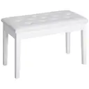 HOMCOM Faux Leather Piano Stool Makeup Stool Bench Dressing Table Seat with Storage 76x36x50cm White image 0