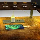 HOMCOM L Shaped Gaming Desk with LED Lights and Power Outlets, 150cm Corner Computer Desk with Monitor Stand and Storage Shelves, Home Office Desk for Small Space, Rustic Brown image 4