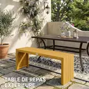 Outsunny Banc de Jardin en Bois d'Acacia, Banc d'Extérieur sans Dossier 2 Places avec Assise à Lattes Effet Bois, charge 240 kg, 110x30x45cm, bois naturel image 5