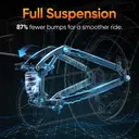 URLIFE VTT électrique pliable, Vélo électrique 20 pouces 4,0 pneus larges, Batterie amovible 48 V 13 Ah, Longue autonomie 80-100 km, Double suspension, 7 vitesses, Adulte, LED, Écran numérique Noir image 4