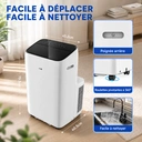 【Vente d'été】 Climatiseur mobile 3 en 1 AUX 12000 BTU, Wi-Fi et télécommande, 4 modes, Réfrigérant R290, Kit fenêtre inclus, Énergie classe A image 9