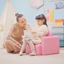 HOMCOM Kids Armchair Toddler Sofa Children's Chair, 2 in 1 Kids Table Chair Set with Wooden Frame, for 3 Years Old Boys Pink image 7