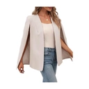 Women's CAPE Blazer Split Sleeve Open Front Lightweight Office Jacket Workwear (Beige， M) image 1
