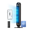 DREO slimme torenventilator, 25dB ultra stille vloerventilator, 90° oscillatie, 8 snelheden, 4 modi, 8u timer, app- en spraakbesturing, geschikt voor thuis & kantoor image 1