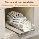 VIVREAL Pull-out Dish Rack for Kitchen Cabinets – Carbon Steel with Baking Finish， Smooth Sliding Rail， Drain Tray， Heavy-duty Design， S3825W, New Year Sale , Top gift picks image 1