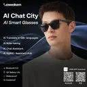 LAWAKEN AI Chat City Shade Sunglasses AI Smart Audio Glasses, 128 Languages Real-Time Translation, AI Note for Meeting Summary, AI agent of ChatGPT Gemini Claude, Waterproof, Lightweight, Long battery, Prescription Lenses, UV Protection, 5.3 Bluetooth, Hands-Free Wearable, Open-Ear Music & Calls, for ios android, for Lifestyle image 5