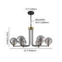 Homary Black & Gold Sputnik Glass Chandelier 6-Light Ceiling Light Adjustable Height image 5