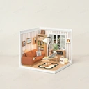 Robotime Rolife Cozy Living Lounge DIY Miniature House Kit 16.3x16.3x15.2cm 1PC,Home decoration, bookshelf decoration,Craft Gifts for Adults and Teens,Educational toys image 7