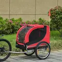 PawHut Steel Dog Bike Trailer Pet Cart Carrier for Bicycle Kit Water Resistant with Hitch Coupler Travel Red image 4