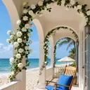 Wei's Moment Lot de 3 guirlandes de fleurs artificielles en soie roses blanches - 2 m image 4