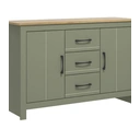 Galano Buffet 2 portes 3 tiroirs Galano Limestone - L 119 x l 39.5 x H 76.6cm, Pour salon - Couleur Vert Foncé image 0