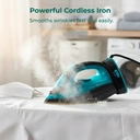 RAF Fer vapeur sans fil R.1210B - Bleu, puissance 2000 W, capacité 320 ml, débit de vapeur 15 à 25 g/min, semelle en céramique, fonction autonettoyante, portable pour le voyage et la maison image 4
