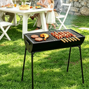 Großer Holzkohlegrill, 70 cm hoch, tragbarer BBQ-Grill mit 59,5 x 29 cm Grillfläche, einfacher Outdoor-Grill für Terrasse, Garten, Hinterhof, Camping & Picknick image 5