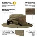 TOP-EX UV Protection Mens Sun Hat with Cooling Neck Flap Sunglass Lock Wide Brim Fishing Hats M/L Armygreen image 2
